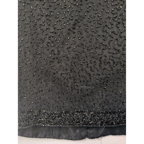 Vintage Sténay Black Beaded Silk Evening Jacket sz S Wedding Formal Matron - Picture 6 of 9